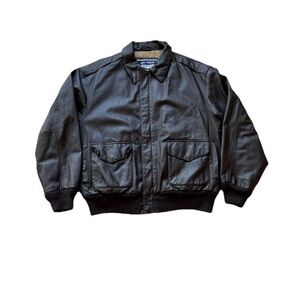 Air Force Airborne Leathers Retro A-2 Leather Bomber Jacket Size Medium